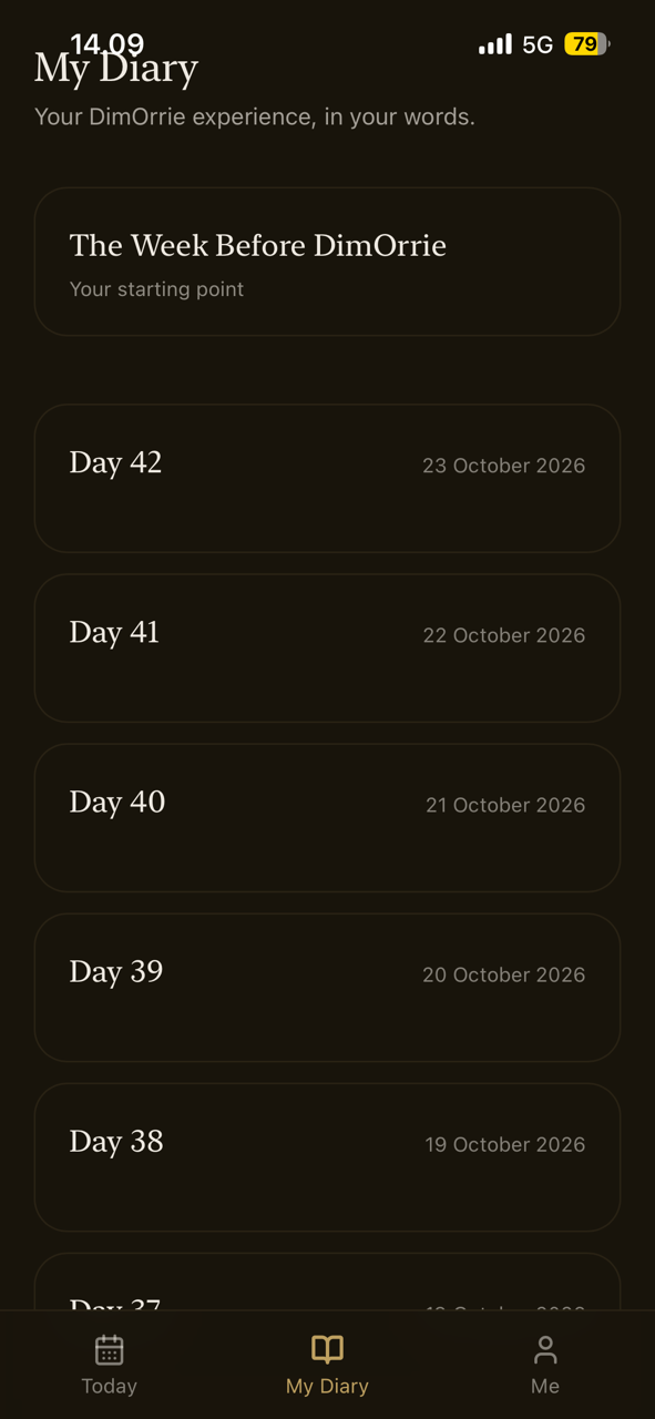 DimOrrie Beta App — MY ROUTINE